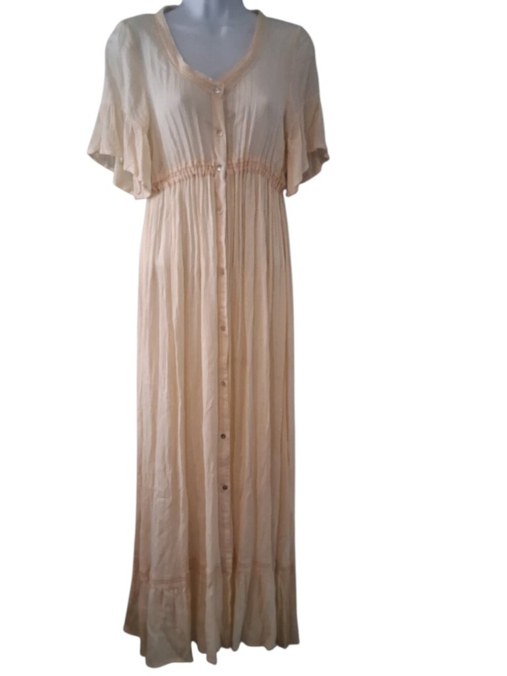 Easel nwt (small flaw) dress womens Small maxi prairie boho cream